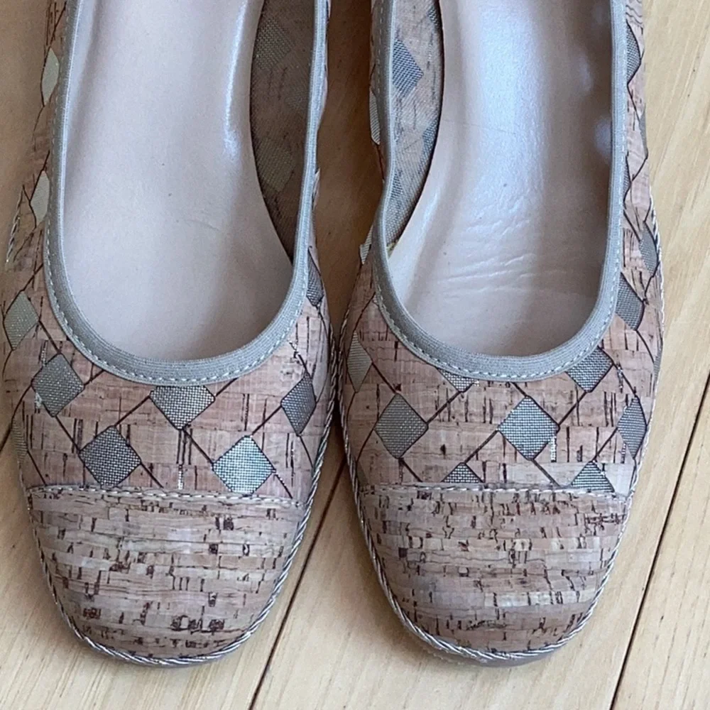 Sesto Meucci made in Italy Mabyn Cork Patterned Wedges. Women’s size 9